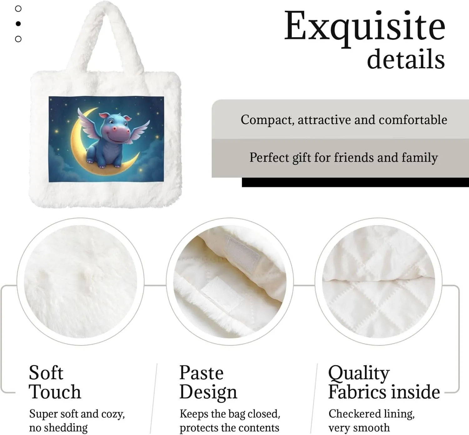 Fluffy Purses for Women Cute Fuzzy Tote Handbag Plush Shoulder Bag Faux Fur Clutch Bag