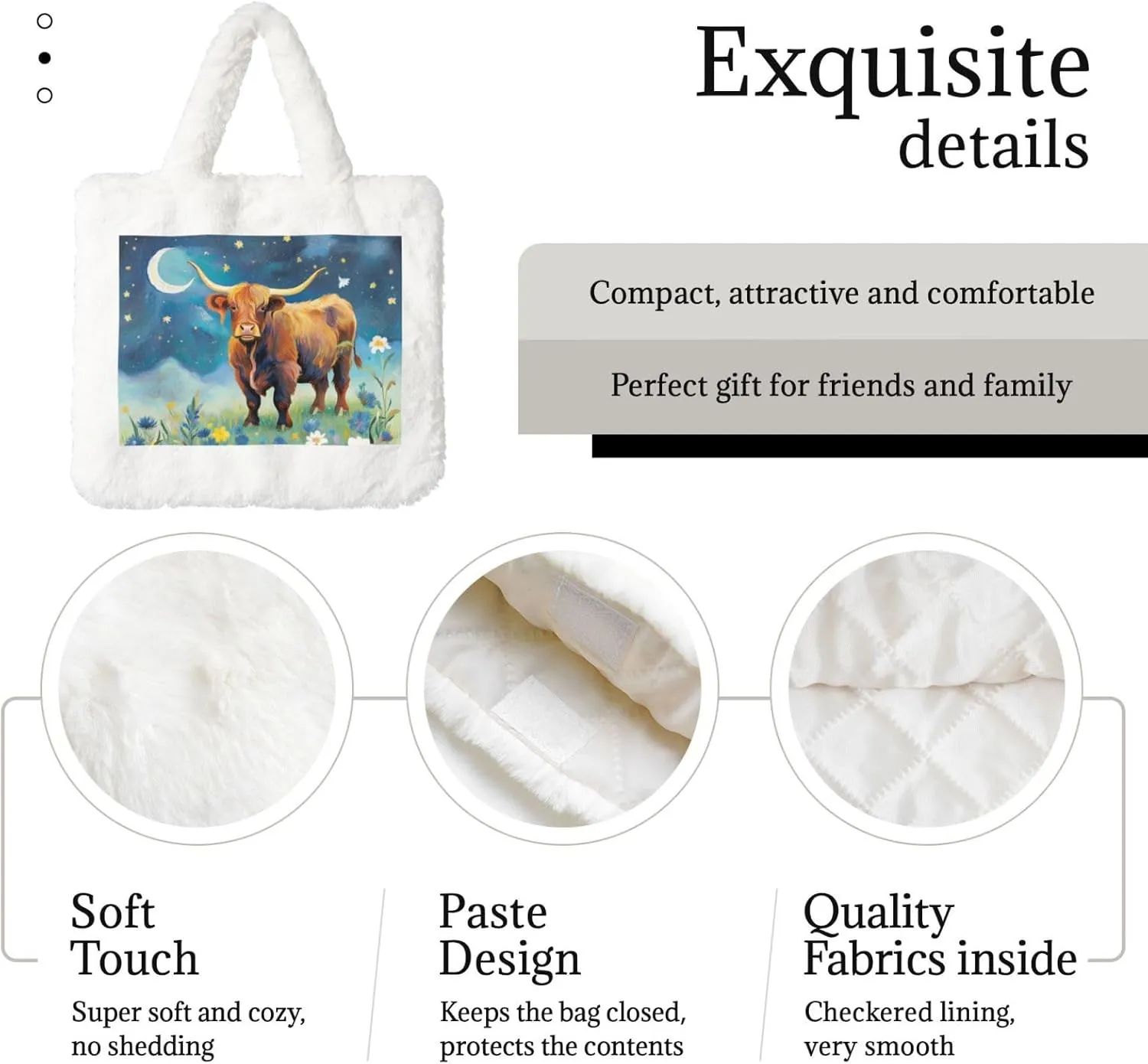 Fluffy Purses for Women Cute Fuzzy Tote Handbag Plush Shoulder Bag Faux Fur Clutch Bag