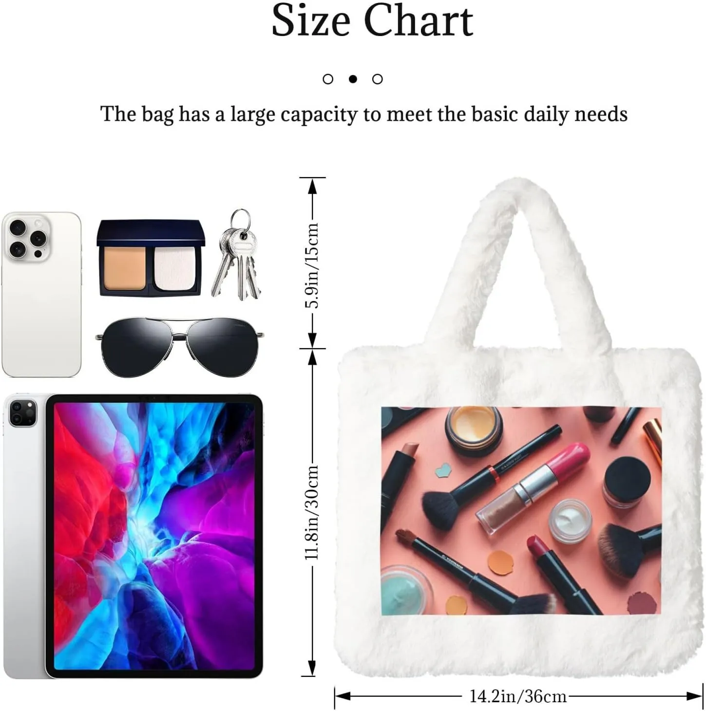 Fluffy Purses for Women Cute Fuzzy Tote Handbag Plush Shoulder Bag Faux Fur Clutch Bag