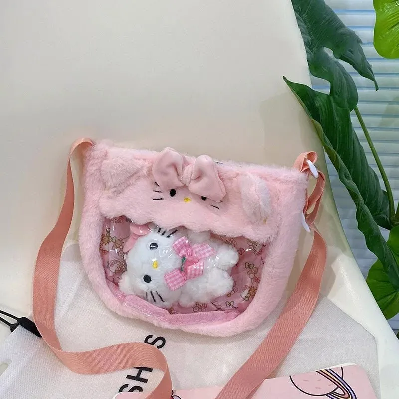 Fluffy Sanrio Plush Crossbody Bag
