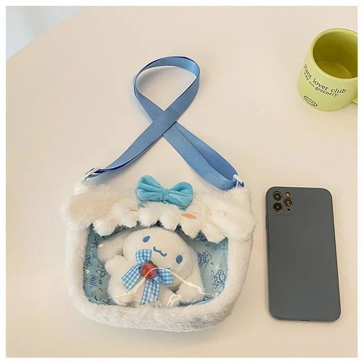 Fluffy Sanrio Plush Crossbody Bag