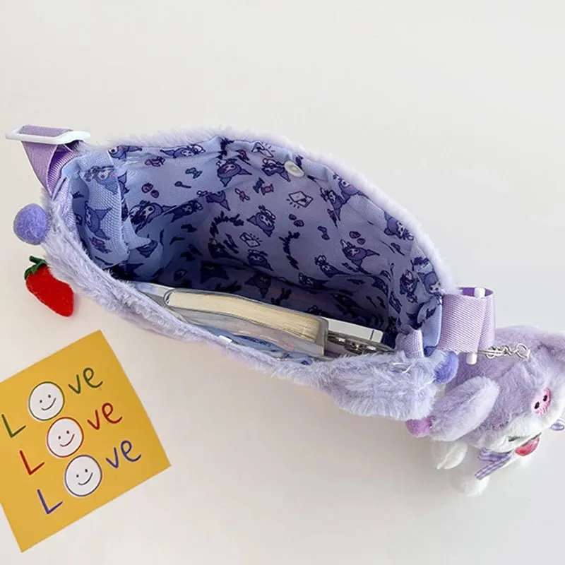 Fluffy Sanrio Plush Crossbody Bag