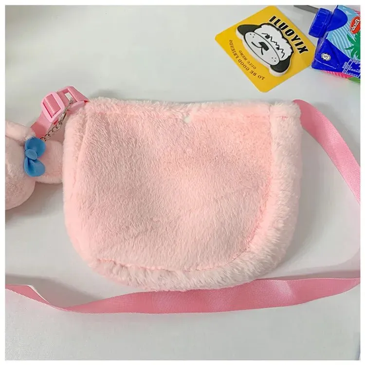 Fluffy Sanrio Plush Crossbody Bag