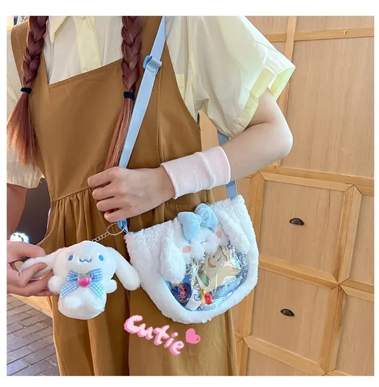 Fluffy Sanrio Plush Crossbody Bag