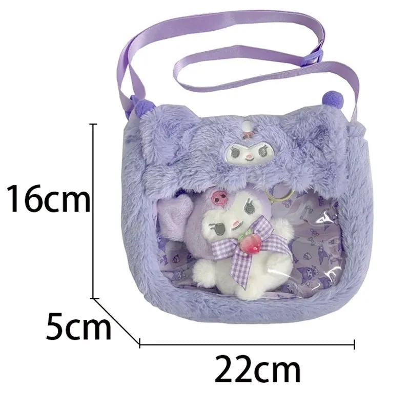Fluffy Sanrio Plush Crossbody Bag