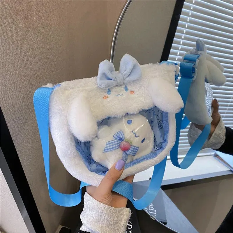 Fluffy Sanrio Plush Crossbody Bag