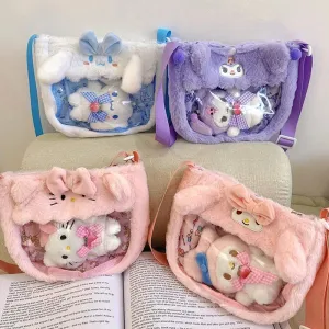 Fluffy Sanrio Plush Crossbody Bag