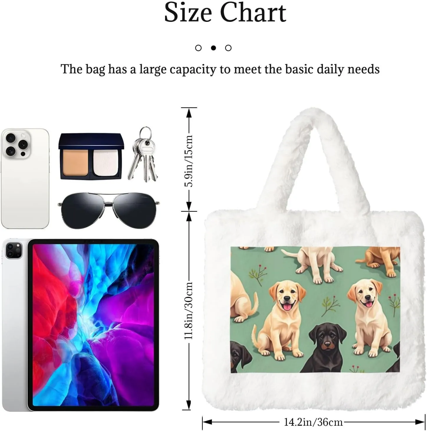 Fluffy Shoulder Bag Plush Bags Women Ladies Tote Bag Fluffy White Furry Purse Handbag for Autumn Winter