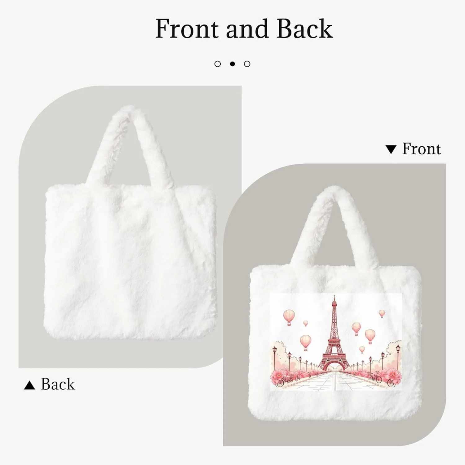 Fluffy Shoulder Bag Plush Bags Women Ladies Tote Bag Fluffy White Furry Purse Handbag for Autumn Winter
