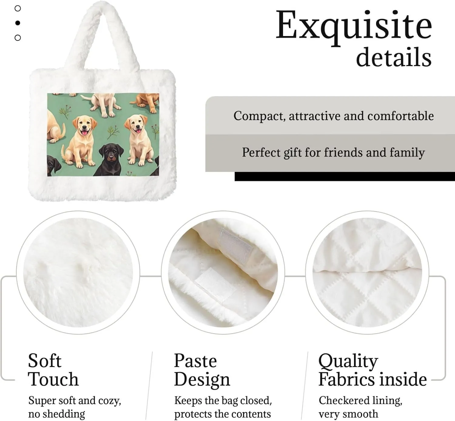 Fluffy Shoulder Bag Plush Bags Women Ladies Tote Bag Fluffy White Furry Purse Handbag for Autumn Winter