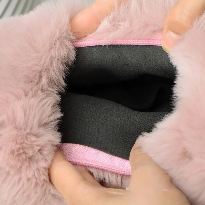 Fluffy Tote Bag, Cute Lady Plush Purse Cute Mini Handbag Plush Dumpling Bag Y2K Plush Purse