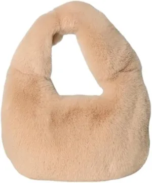 Fluffy Tote Bag, Cute Lady Plush Purse Cute Mini Handbag Plush Dumpling Bag Y2K Plush Purse