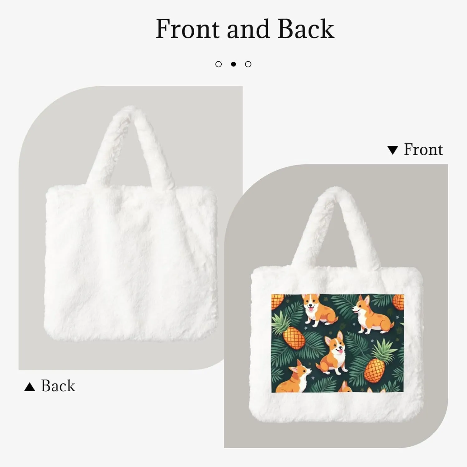 Fluffy Tote Bag for Women, Cute Fuzzy Tote Handbag Faux Fur Bag Furry Purse