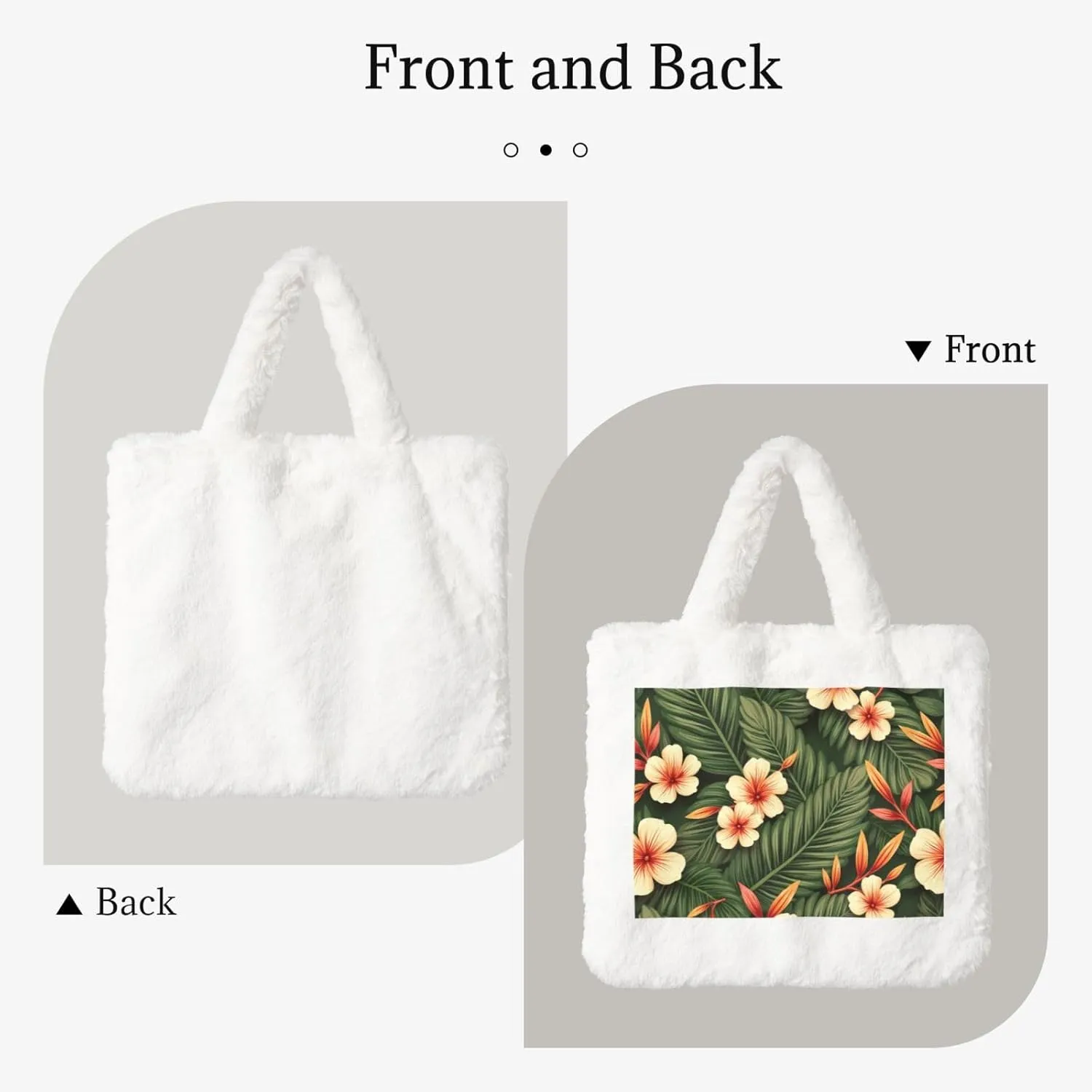 Fluffy Tote Bag for Women, Cute Fuzzy Tote Handbag Faux Fur Bag Furry Purse