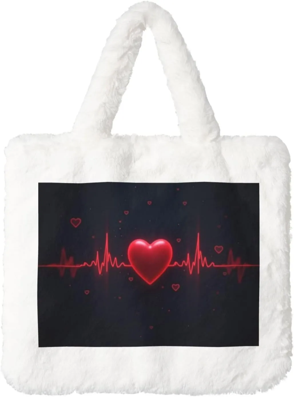 Fluffy Tote Bag for Women, Cute Fuzzy Tote Handbag Faux Fur Bag Furry Purse
