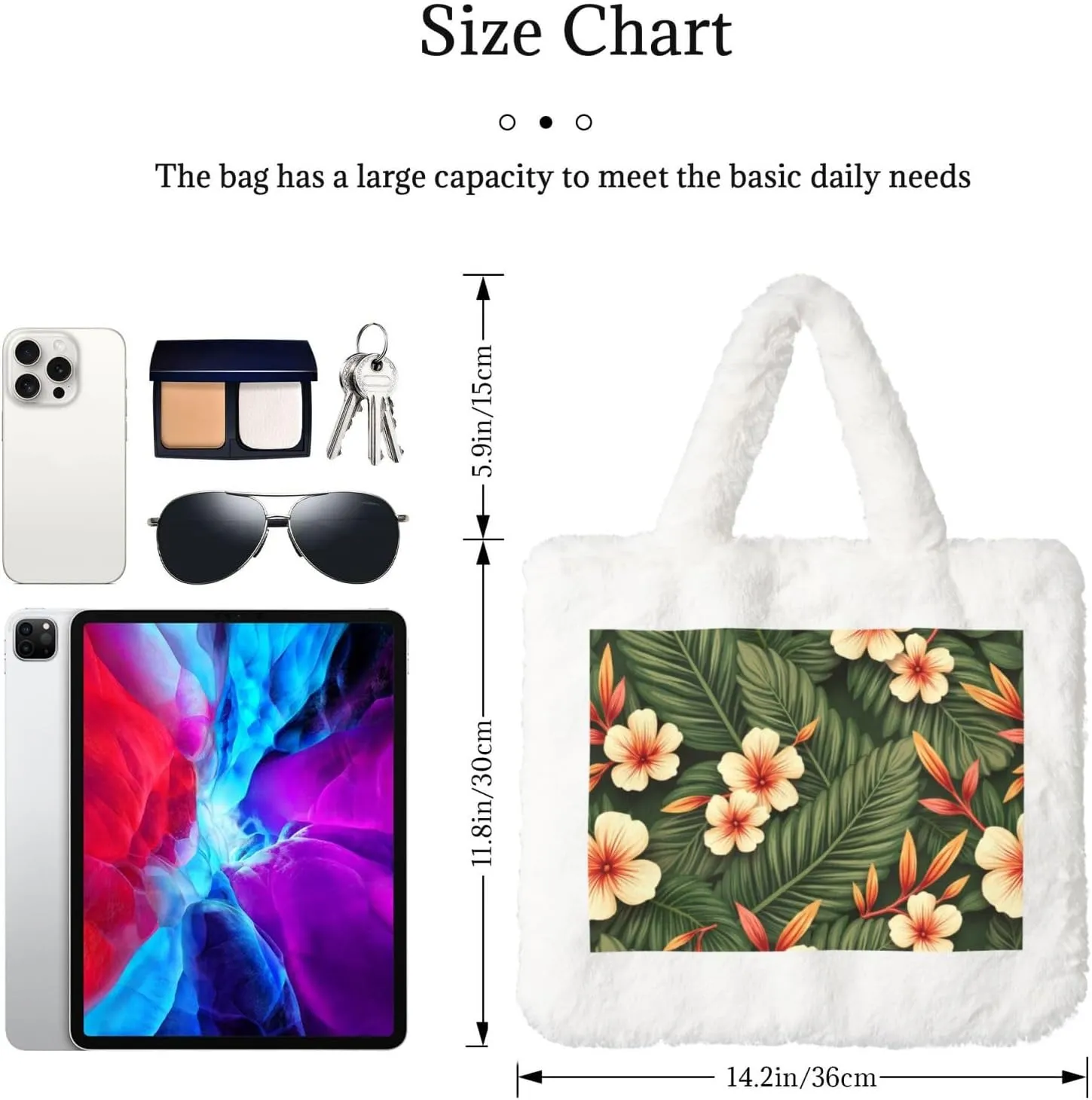 Fluffy Tote Bag for Women, Cute Fuzzy Tote Handbag Faux Fur Bag Furry Purse