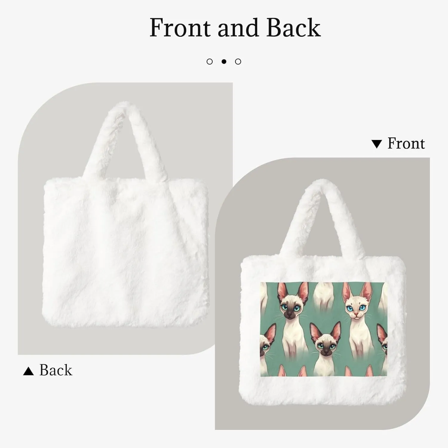 Fluffy Tote Bag for Women, Cute Fuzzy Tote Handbag Faux Fur Bag Furry Purse