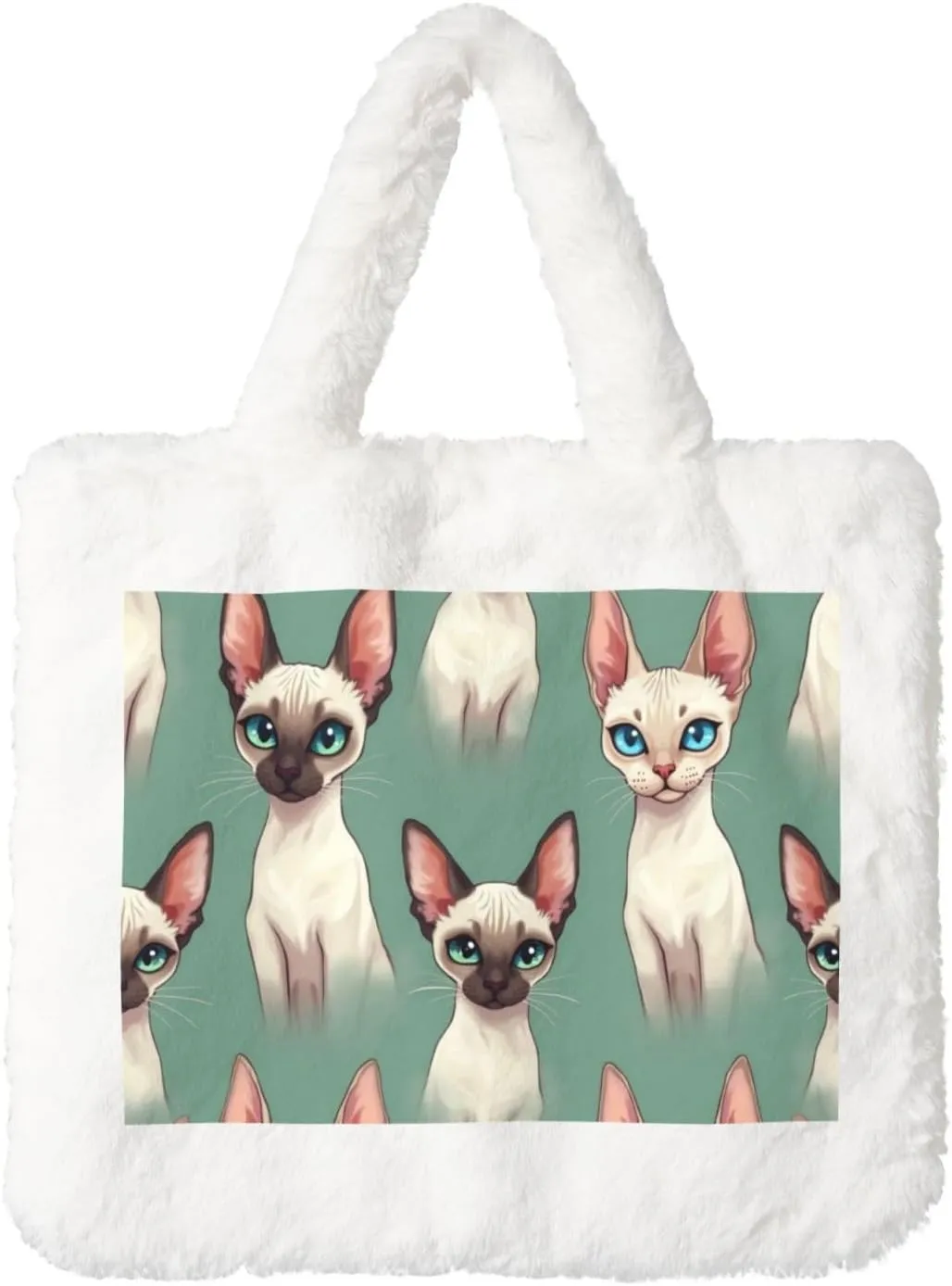Fluffy Tote Bag for Women, Cute Fuzzy Tote Handbag Faux Fur Bag Furry Purse
