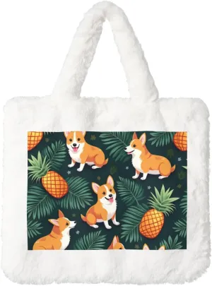 Fluffy Tote Bag for Women, Cute Fuzzy Tote Handbag Faux Fur Bag Furry Purse