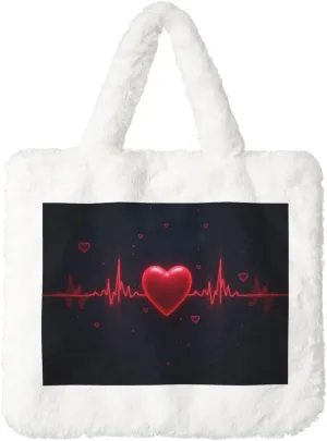 Fluffy Tote Bag for Women, Cute Fuzzy Tote Handbag Faux Fur Bag Furry Purse