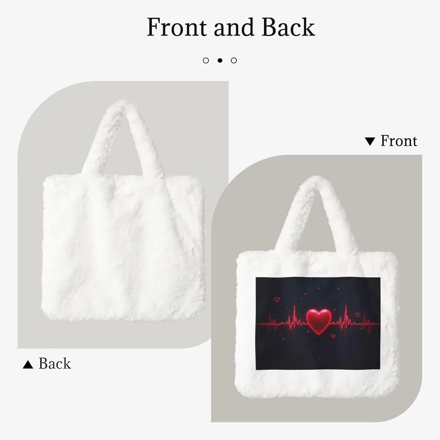 Fluffy Tote Bag for Women, Cute Fuzzy Tote Handbag Faux Fur Bag Furry Purse