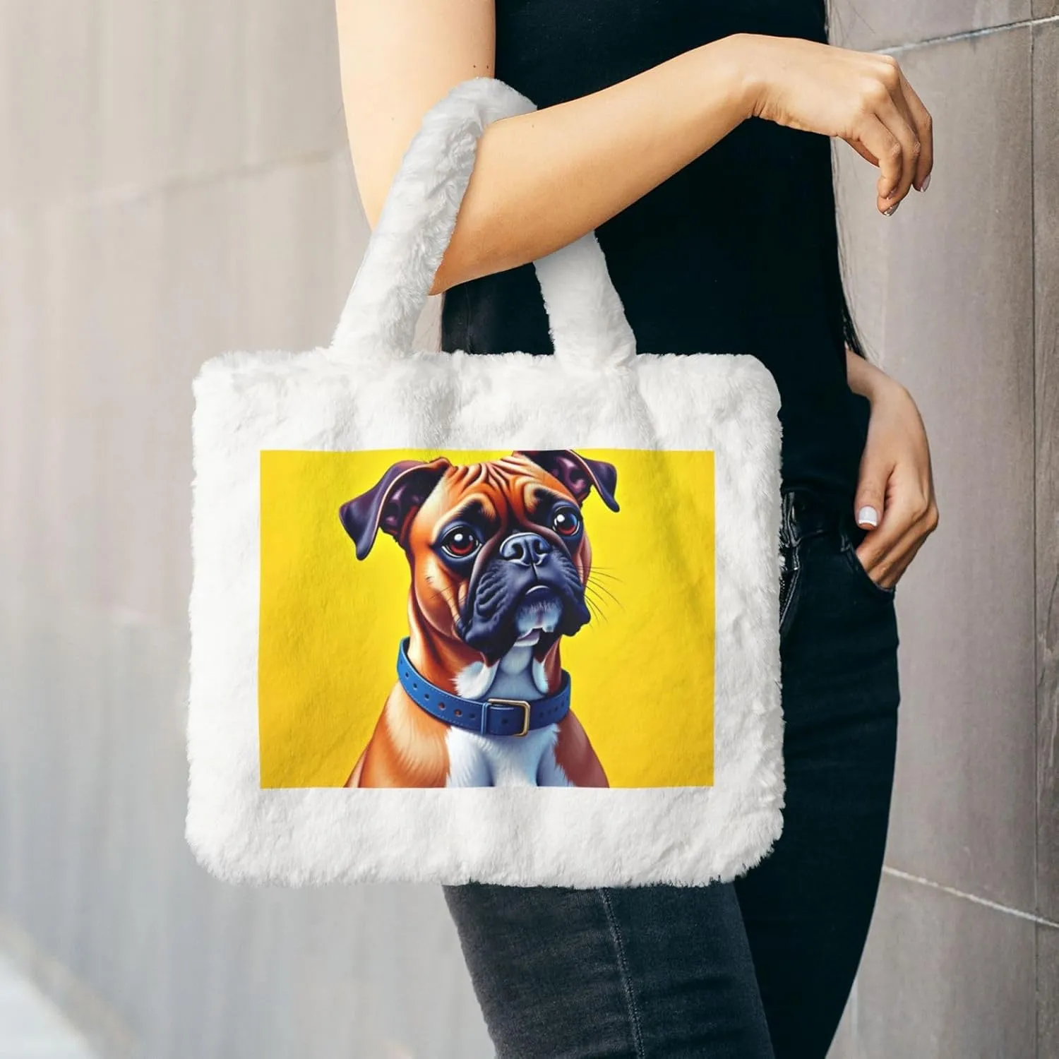 Fluffy Tote Bag for Women Plush Shoulder Purses Ladies Faux Fur Bag Top Handle Satchel Handbag Fall Winter
