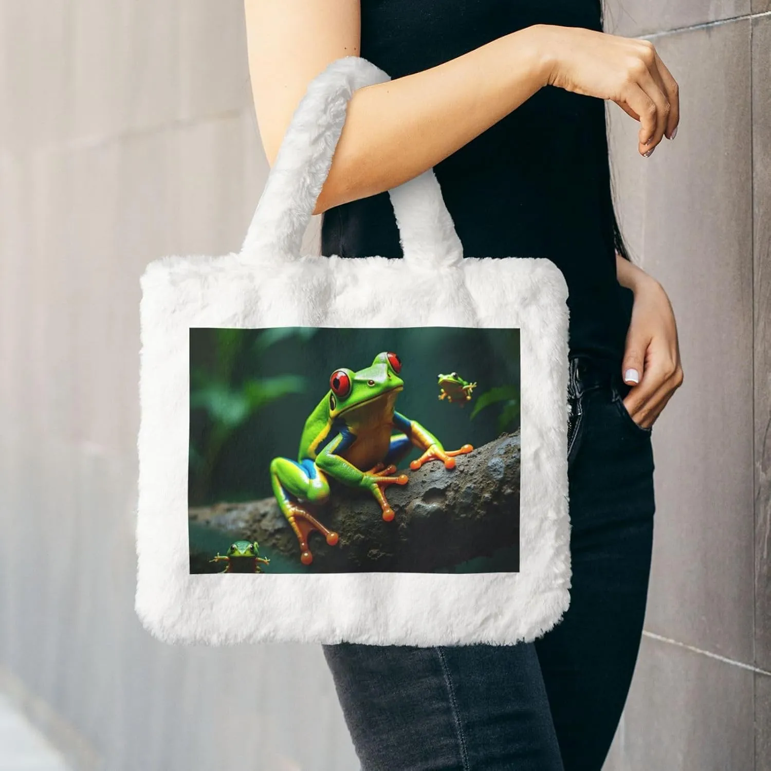 Fluffy Tote Bag for Women Plush Shoulder Purses Ladies Faux Fur Bag Top Handle Satchel Handbag Fall Winter