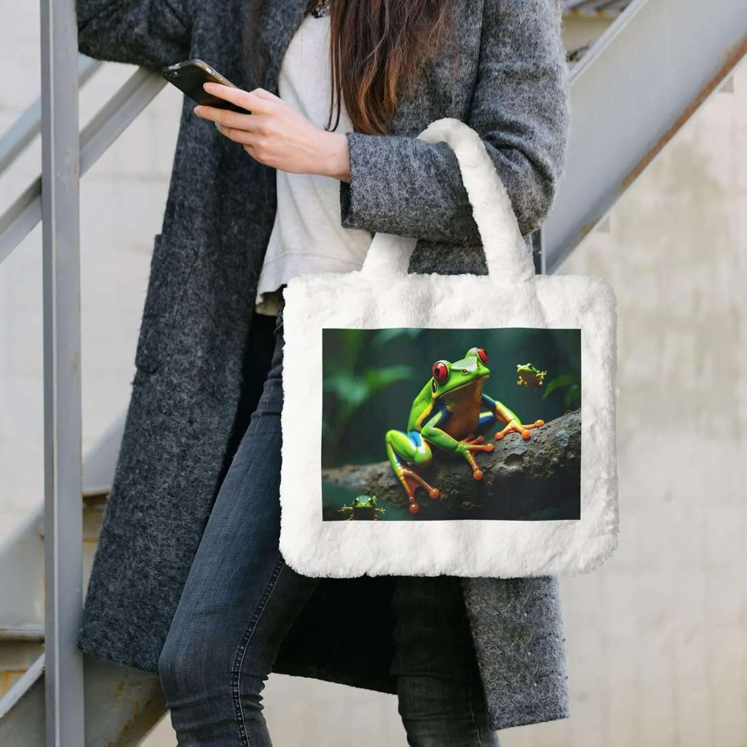 Fluffy Tote Bag for Women Plush Shoulder Purses Ladies Faux Fur Bag Top Handle Satchel Handbag Fall Winter