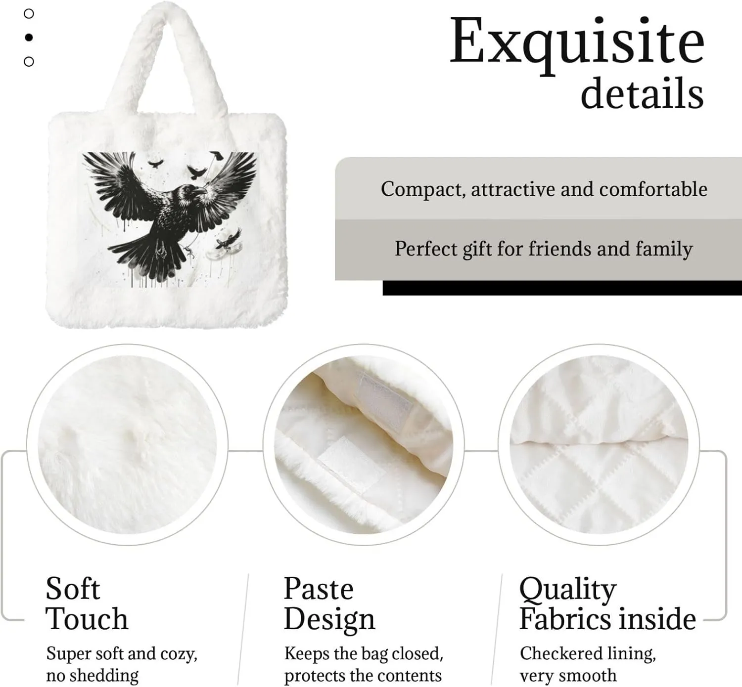 Fluffy Tote Bag for Women Plush Shoulder Purses Ladies Faux Fur Bag Top Handle Satchel Handbag Fall Winter