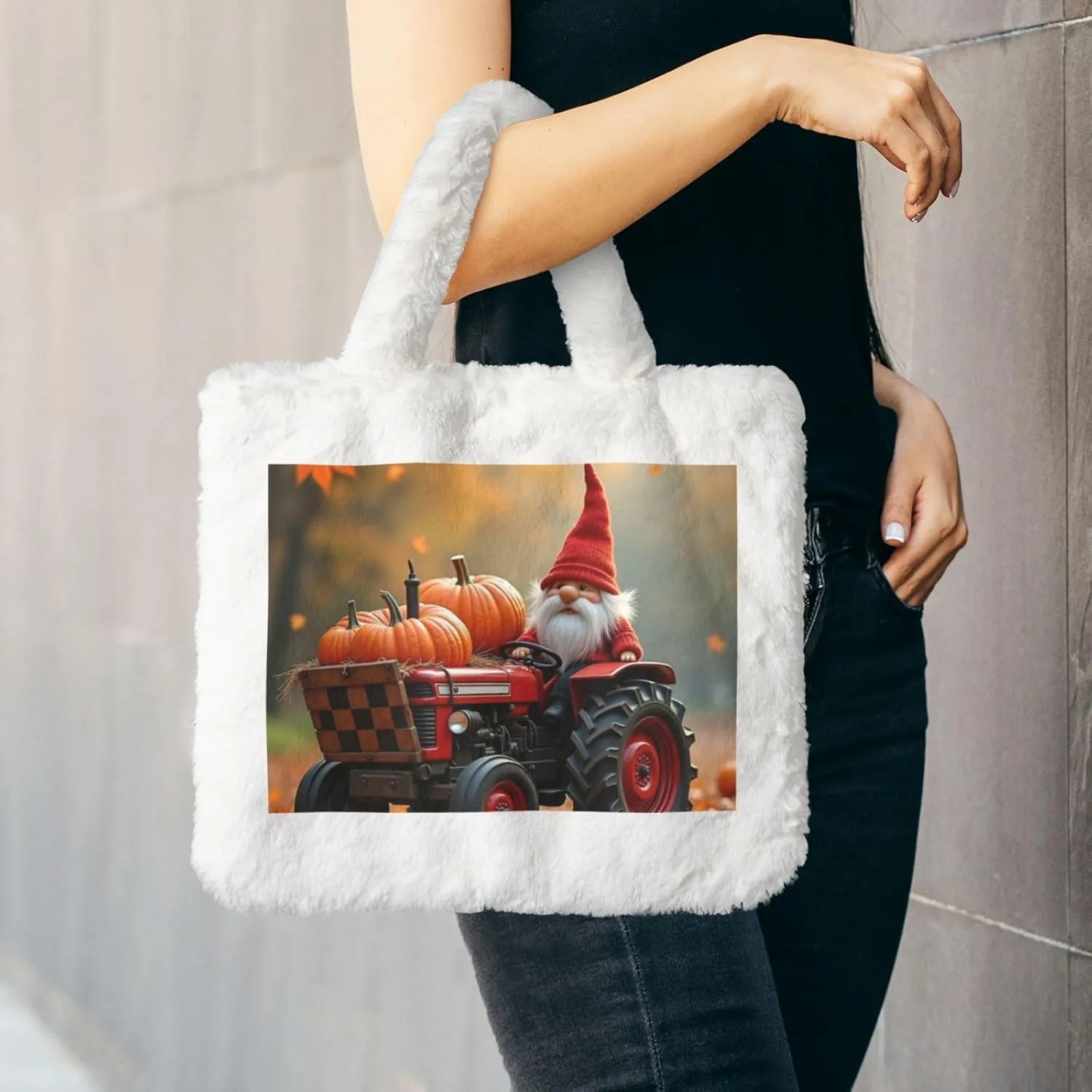 Fluffy Tote Bag for Women Plush Shoulder Purses Ladies Faux Fur Bag Top Handle Satchel Handbag Fall Winter