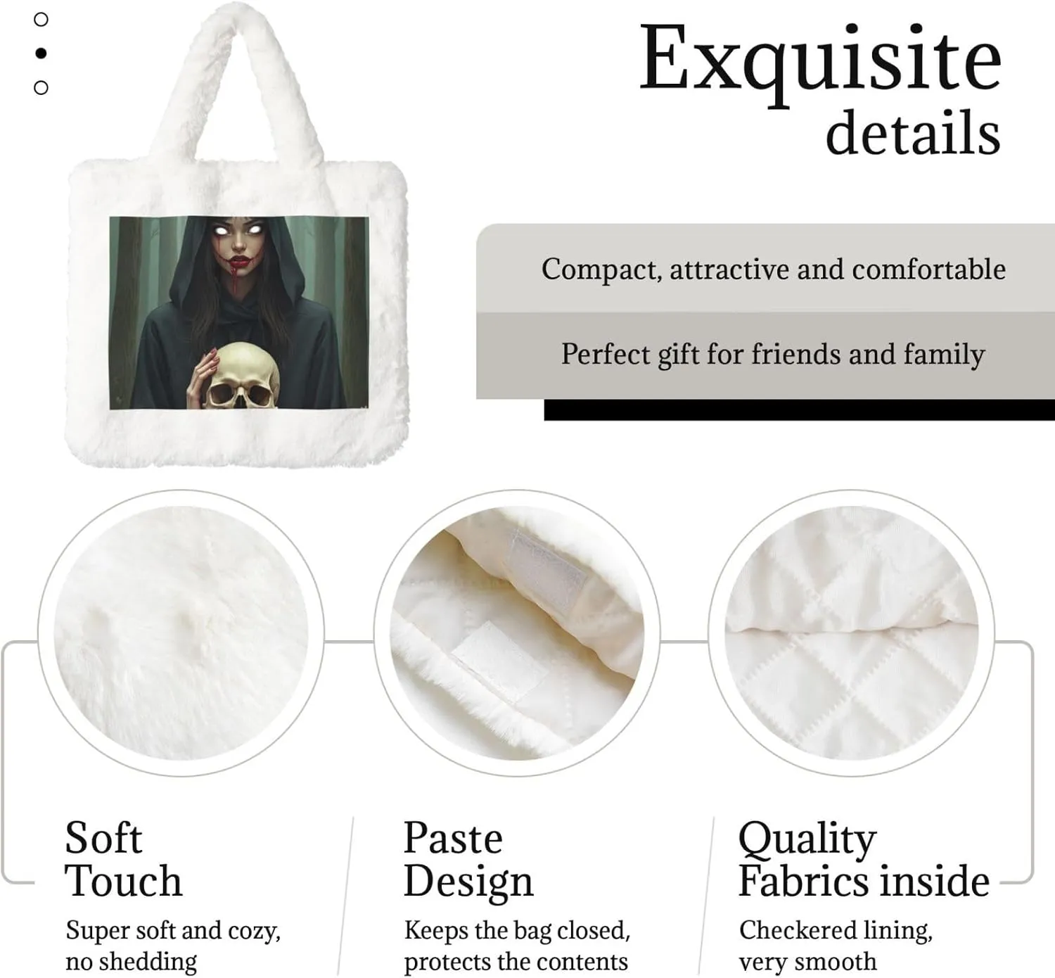 Fluffy Tote Bag Ladies Shoulder Bag Women Furry Tote Bag Plush Handbag Women Cute Bag for Women