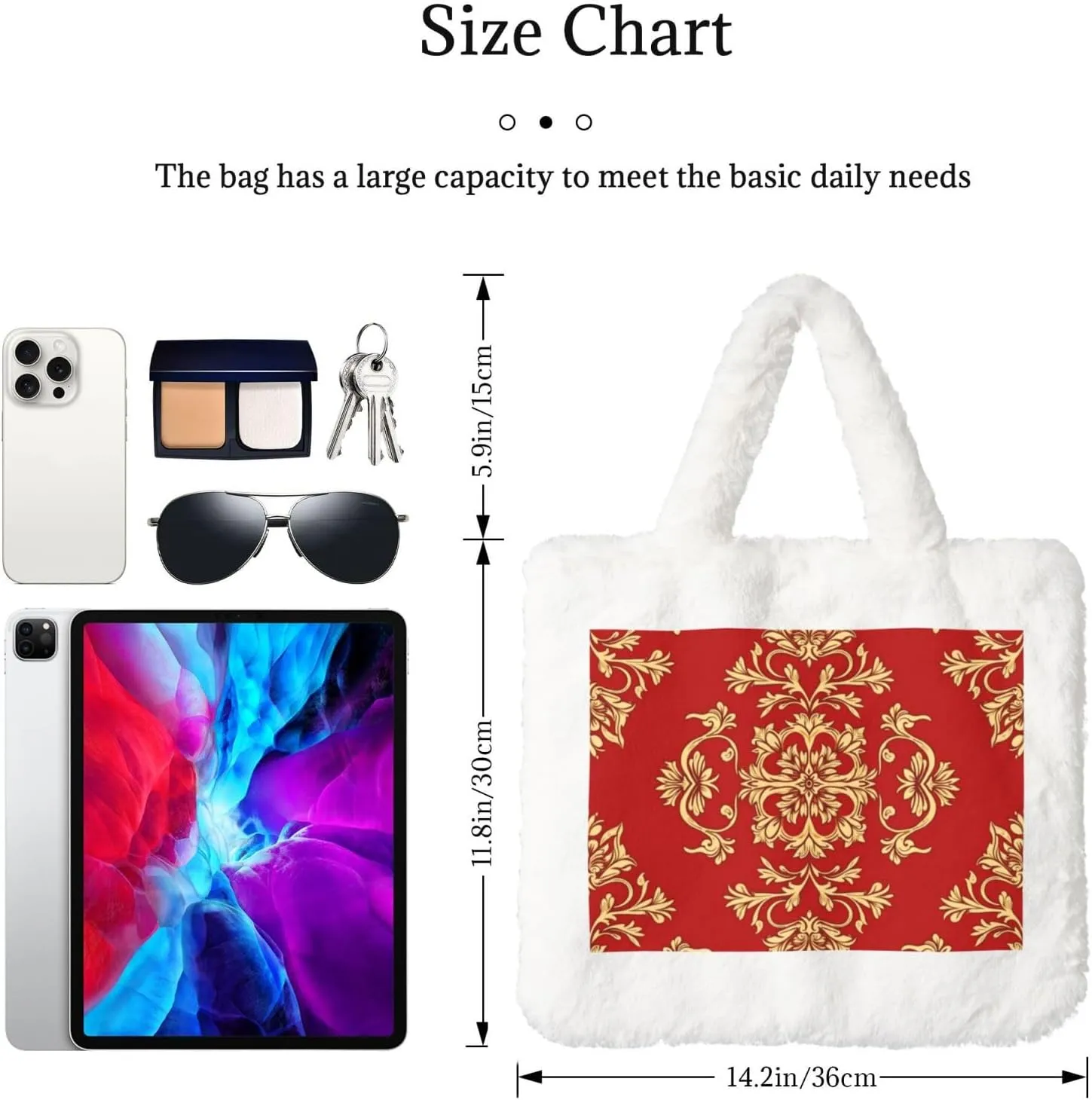 Fluffy Tote Bag Ladies Shoulder Bag Women Furry Tote Bag Plush Handbag Women Cute Bag for Women