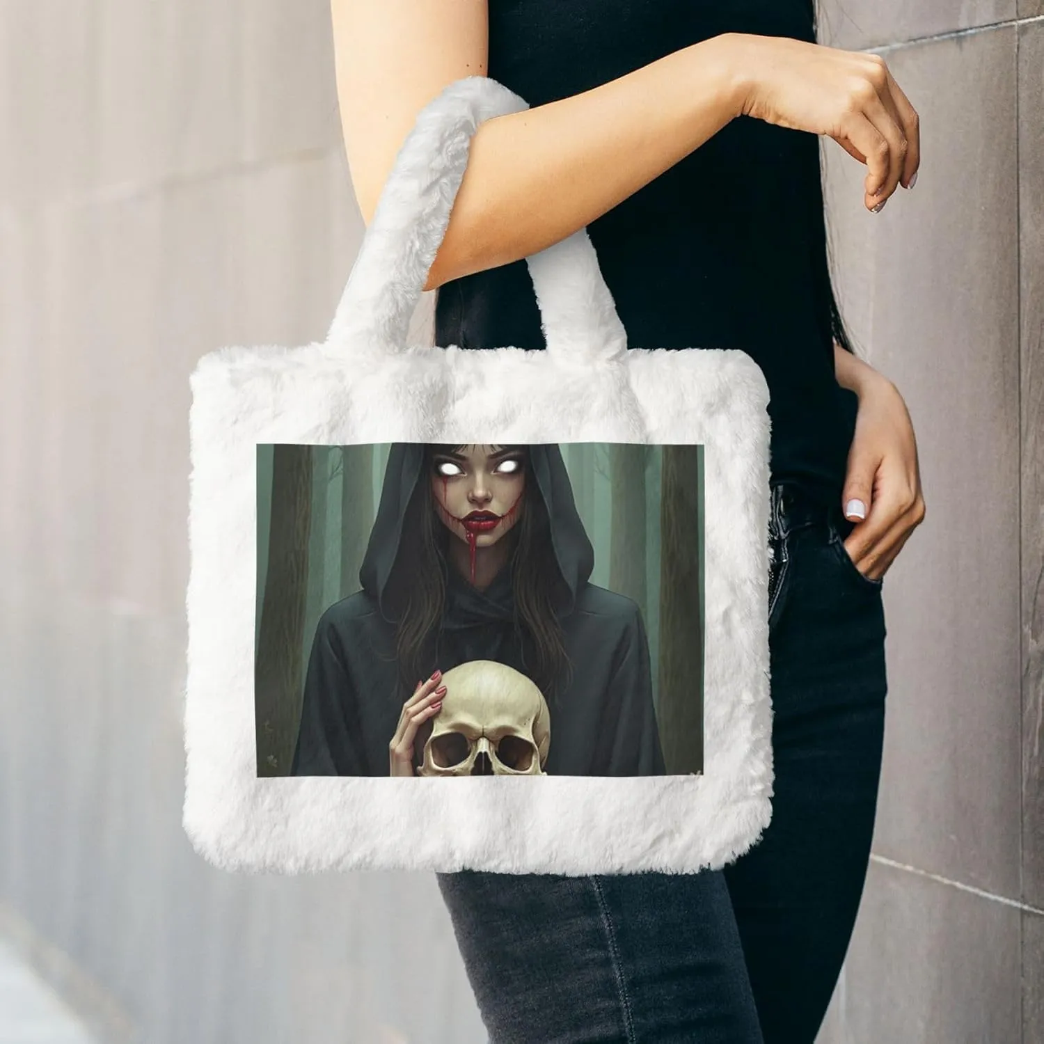 Fluffy Tote Bag Ladies Shoulder Bag Women Furry Tote Bag Plush Handbag Women Cute Bag for Women