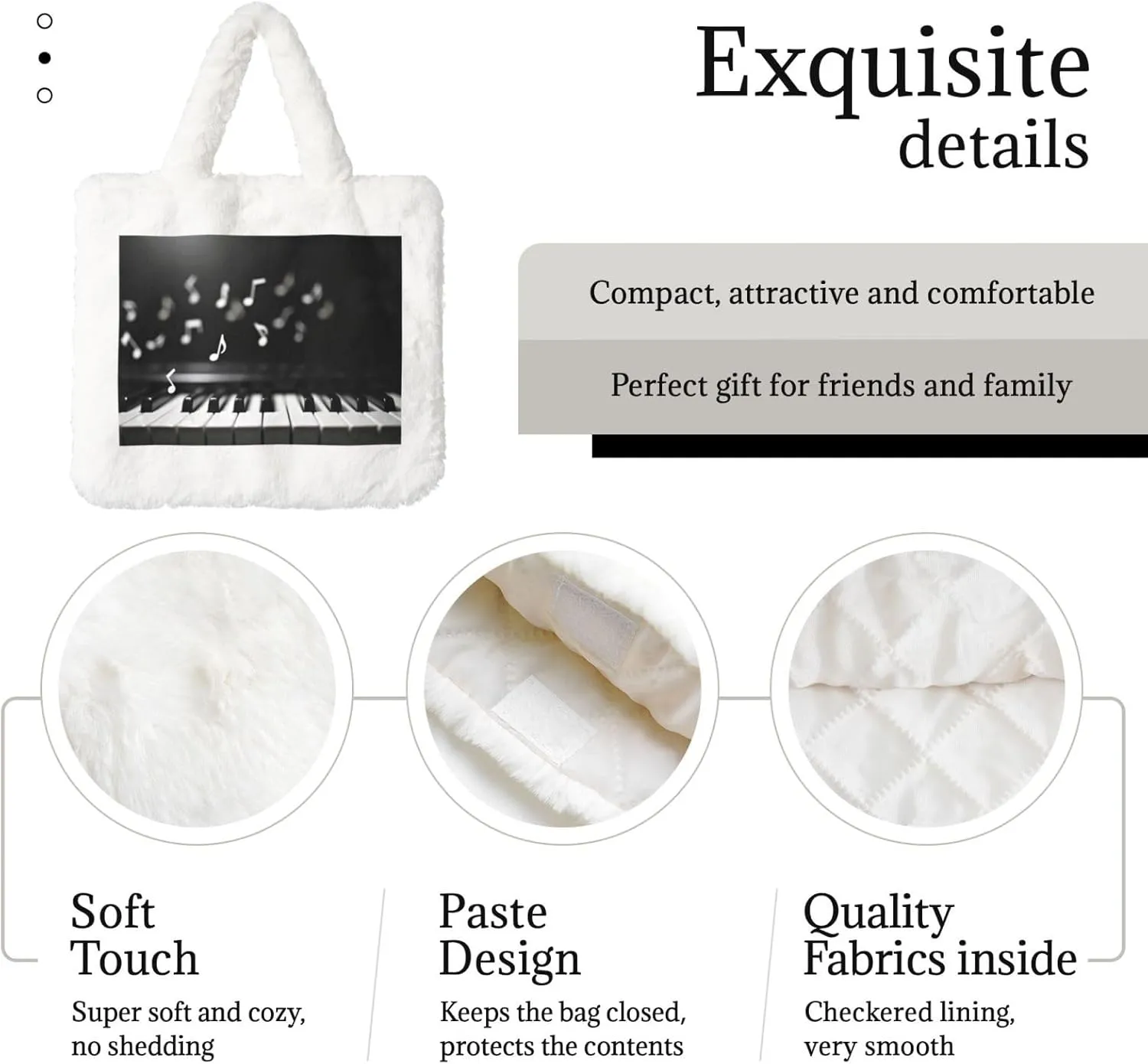 Fluffy Tote Bag Ladies Shoulder Bag Women Furry Tote Bag Plush Handbag Women Cute Bag for Women