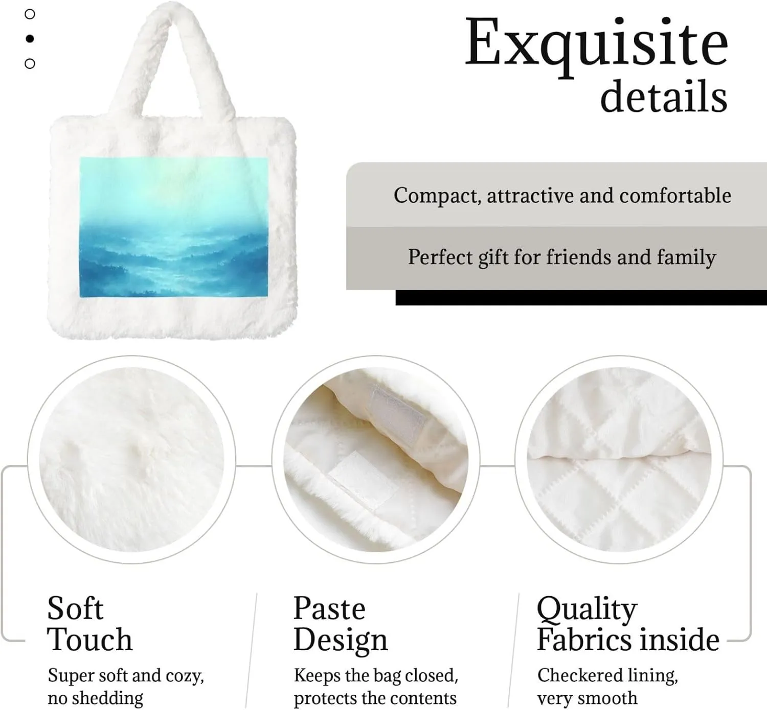 Fluffy Tote Bag Ladies Shoulder Bag Women Furry Tote Bag Plush Handbag Women Cute Bag for Women