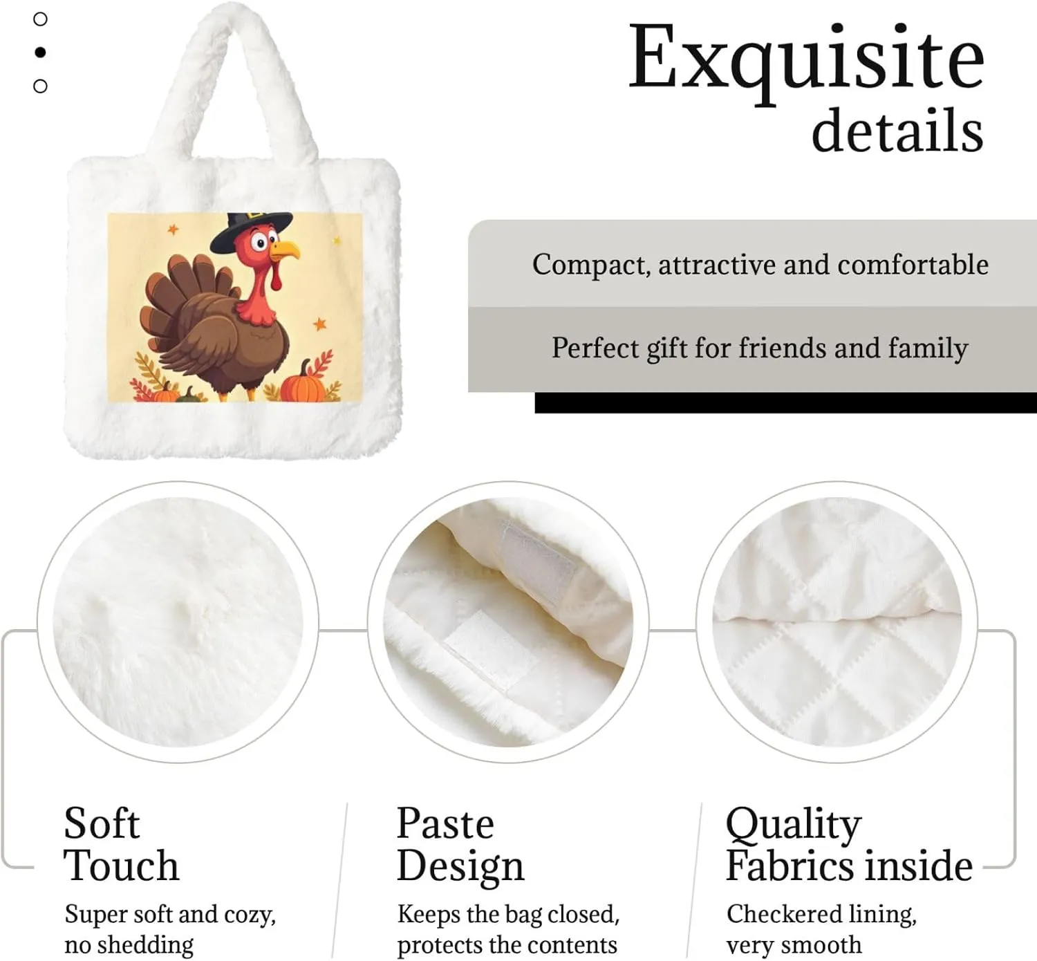 Fluffy Tote Bag Ladies Shoulder Bag Women Furry Tote Bag Plush Handbag Women Cute Bag for Women