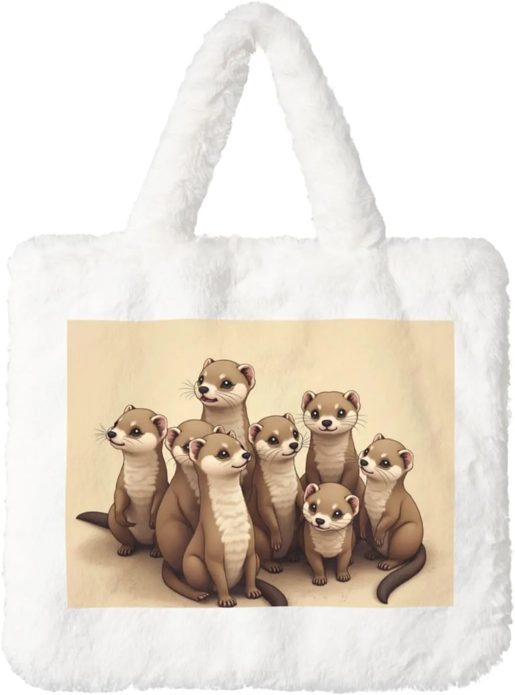 Fluffy Tote Bag, Winter Furry Purse for Women Faux Fur Bag Plush Purse Fuzzy Shoulder Handbag