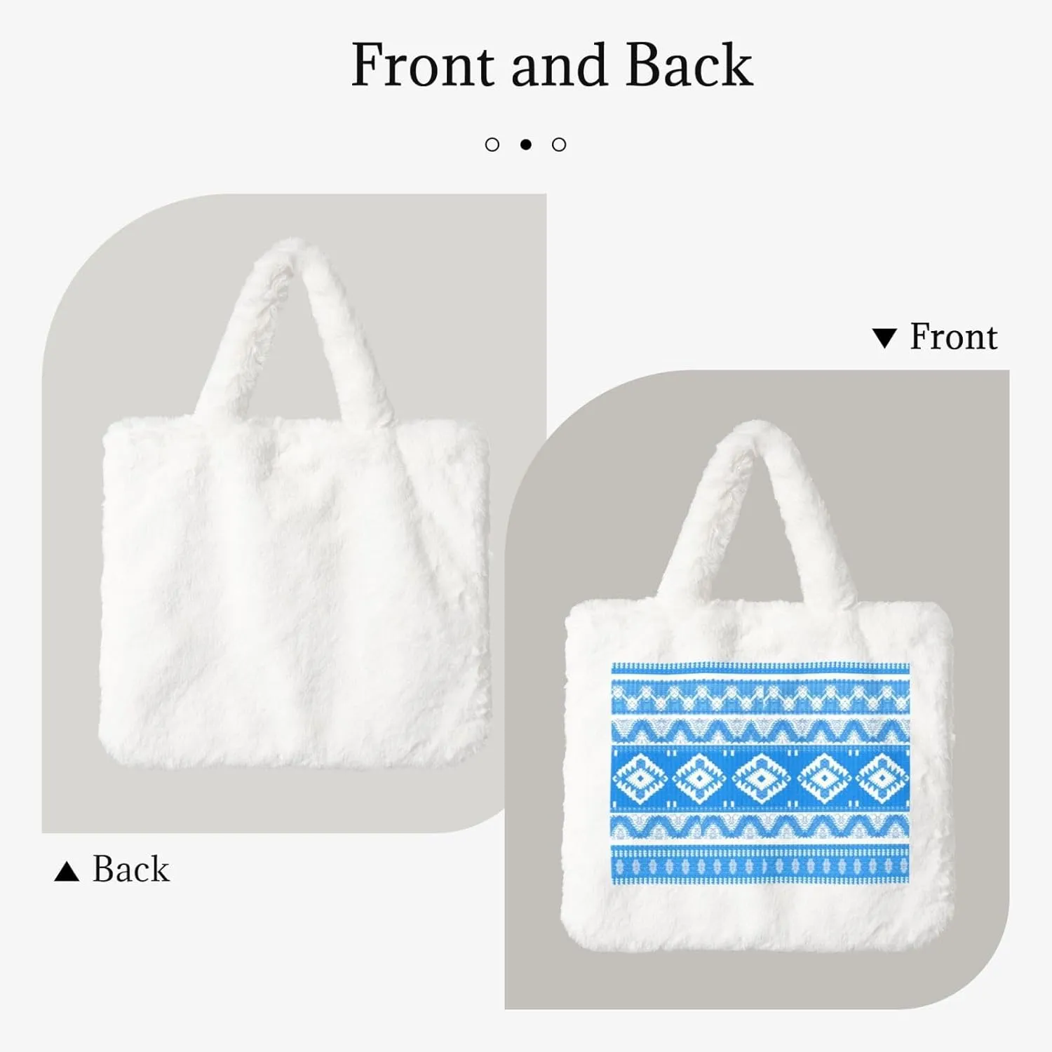 Fluffy Tote Bag, Winter Furry Purse for Women Faux Fur Bag Plush Purse Fuzzy Shoulder Handbag
