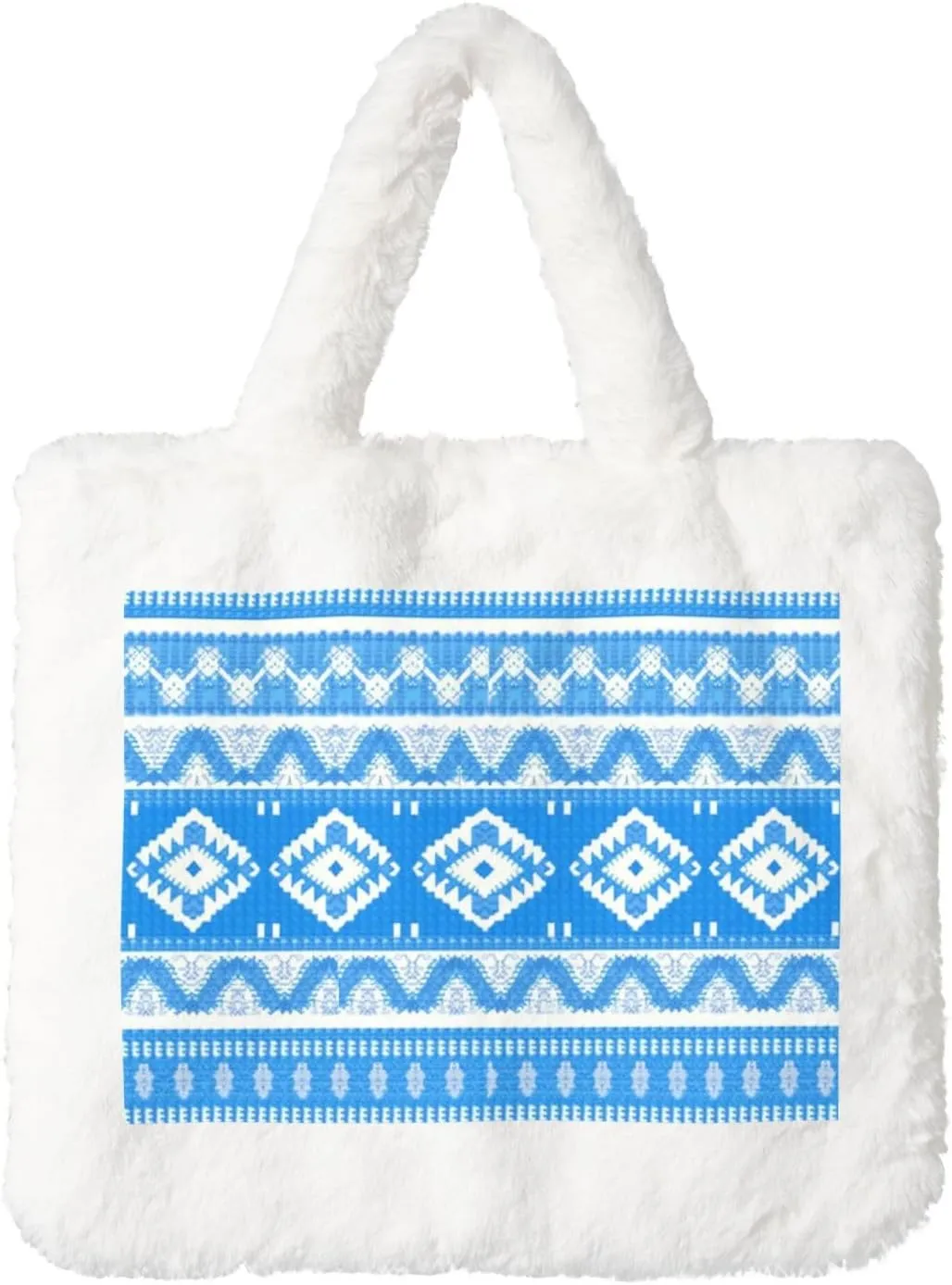 Fluffy Tote Bag, Winter Furry Purse for Women Faux Fur Bag Plush Purse Fuzzy Shoulder Handbag