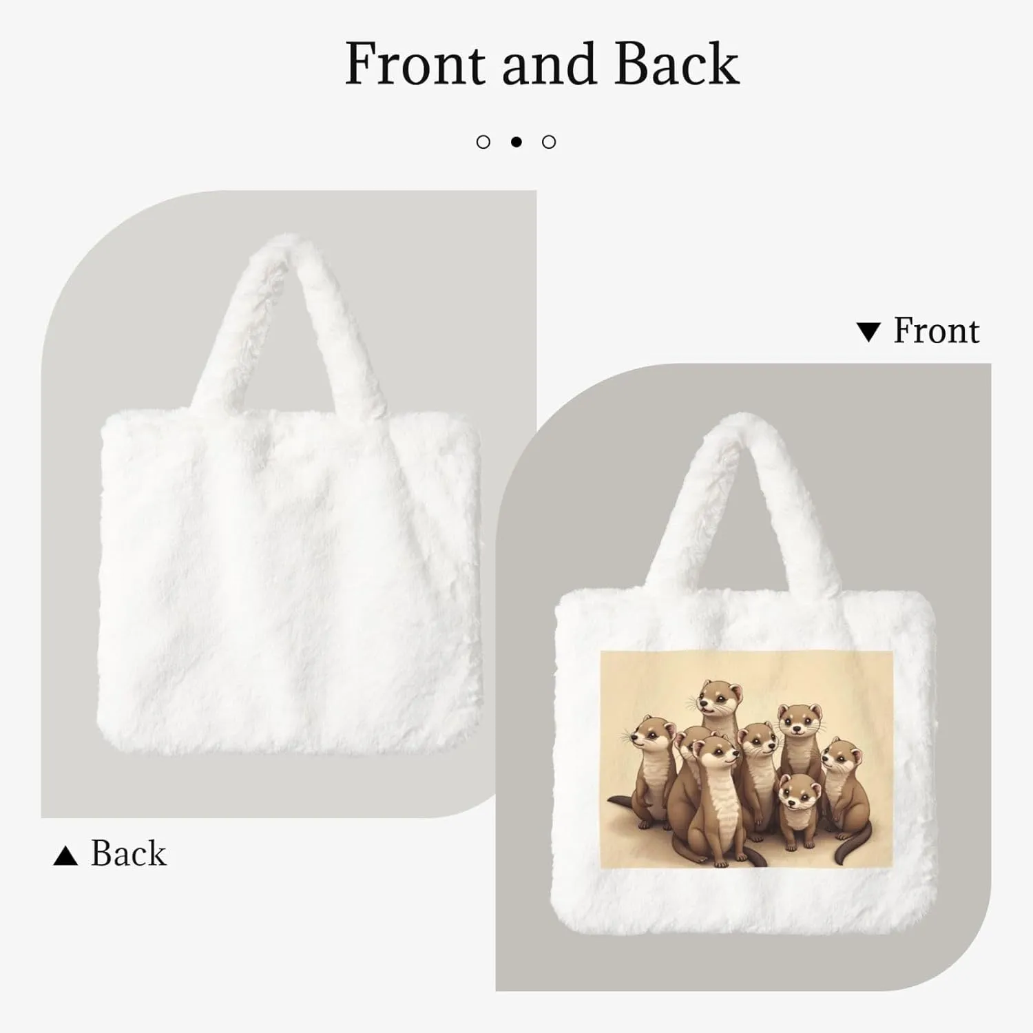 Fluffy Tote Bag, Winter Furry Purse for Women Faux Fur Bag Plush Purse Fuzzy Shoulder Handbag