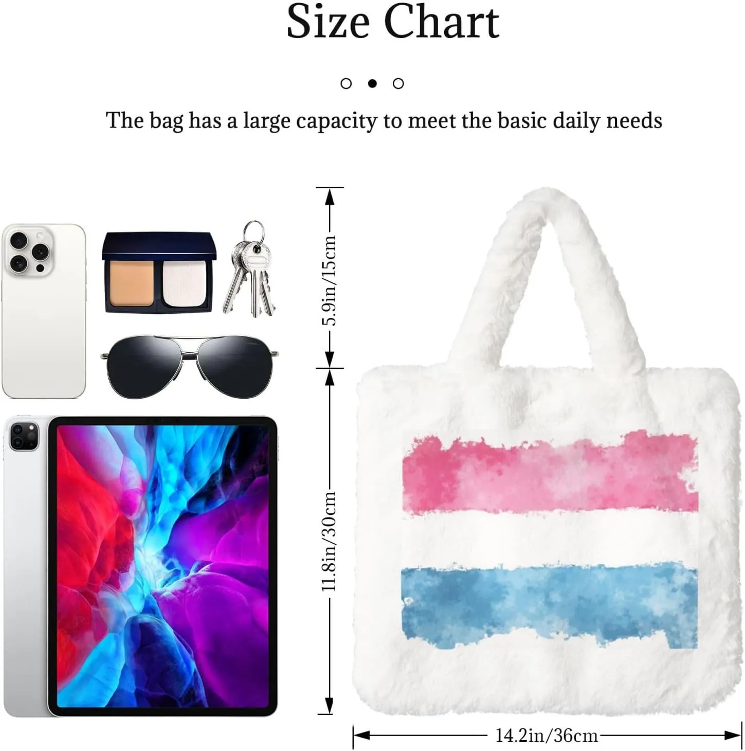 Fluffy Tote Bag, Winter Furry Purse for Women Faux Fur Bag Plush Purse Fuzzy Shoulder Handbag