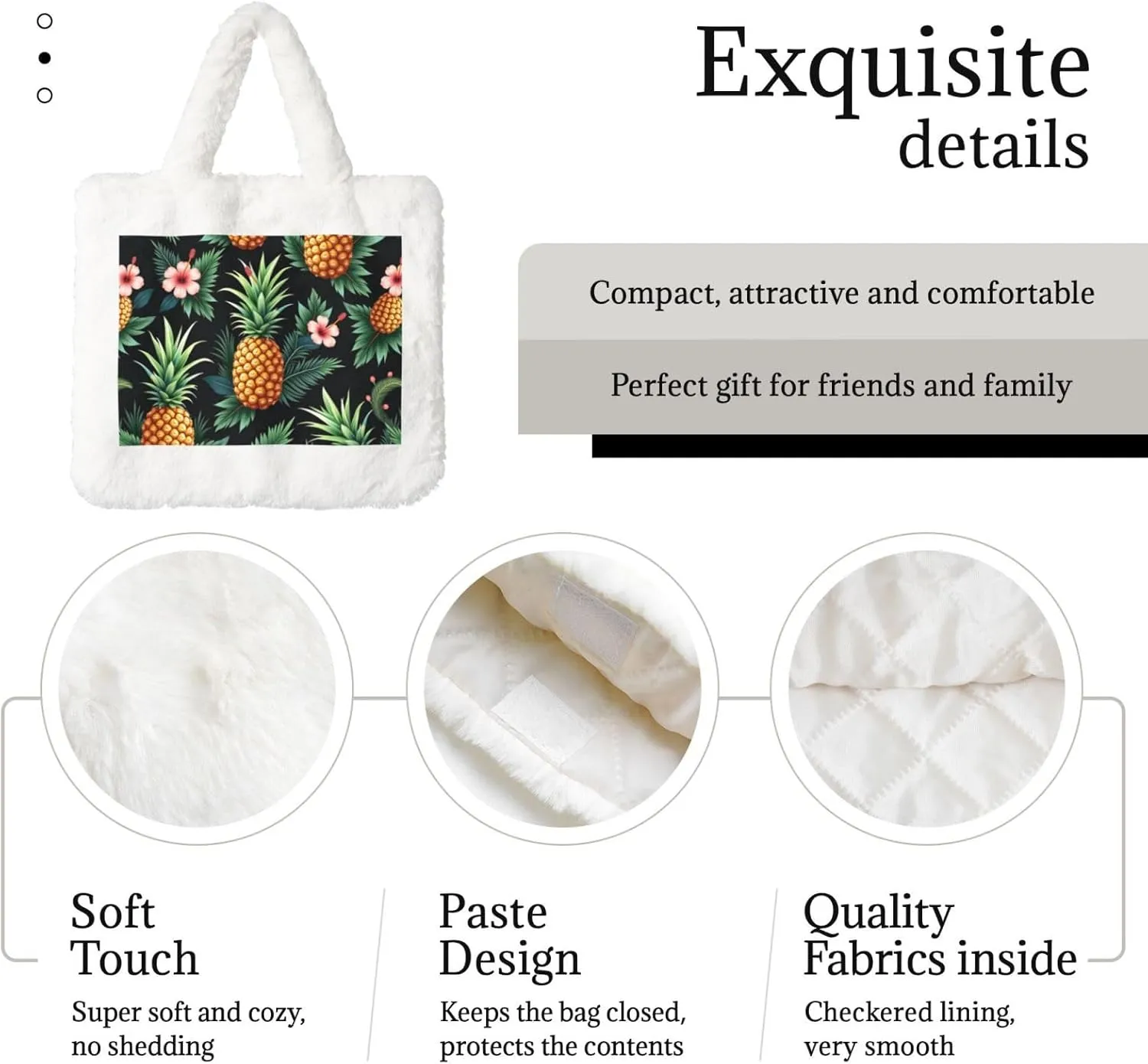 Fluffy Tote Bag, Winter Furry Purse for Women Faux Fur Bag Plush Purse Fuzzy Shoulder Handbag