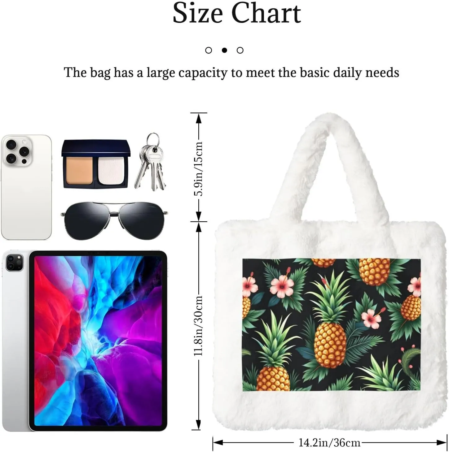 Fluffy Tote Bag, Winter Furry Purse for Women Faux Fur Bag Plush Purse Fuzzy Shoulder Handbag