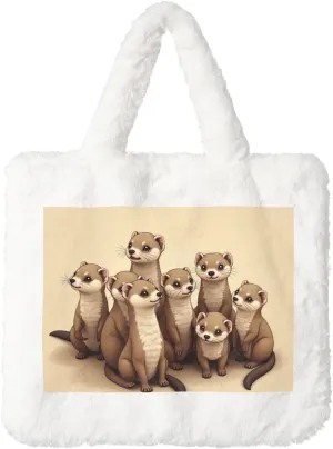 Fluffy Tote Bag, Winter Furry Purse for Women Faux Fur Bag Plush Purse Fuzzy Shoulder Handbag