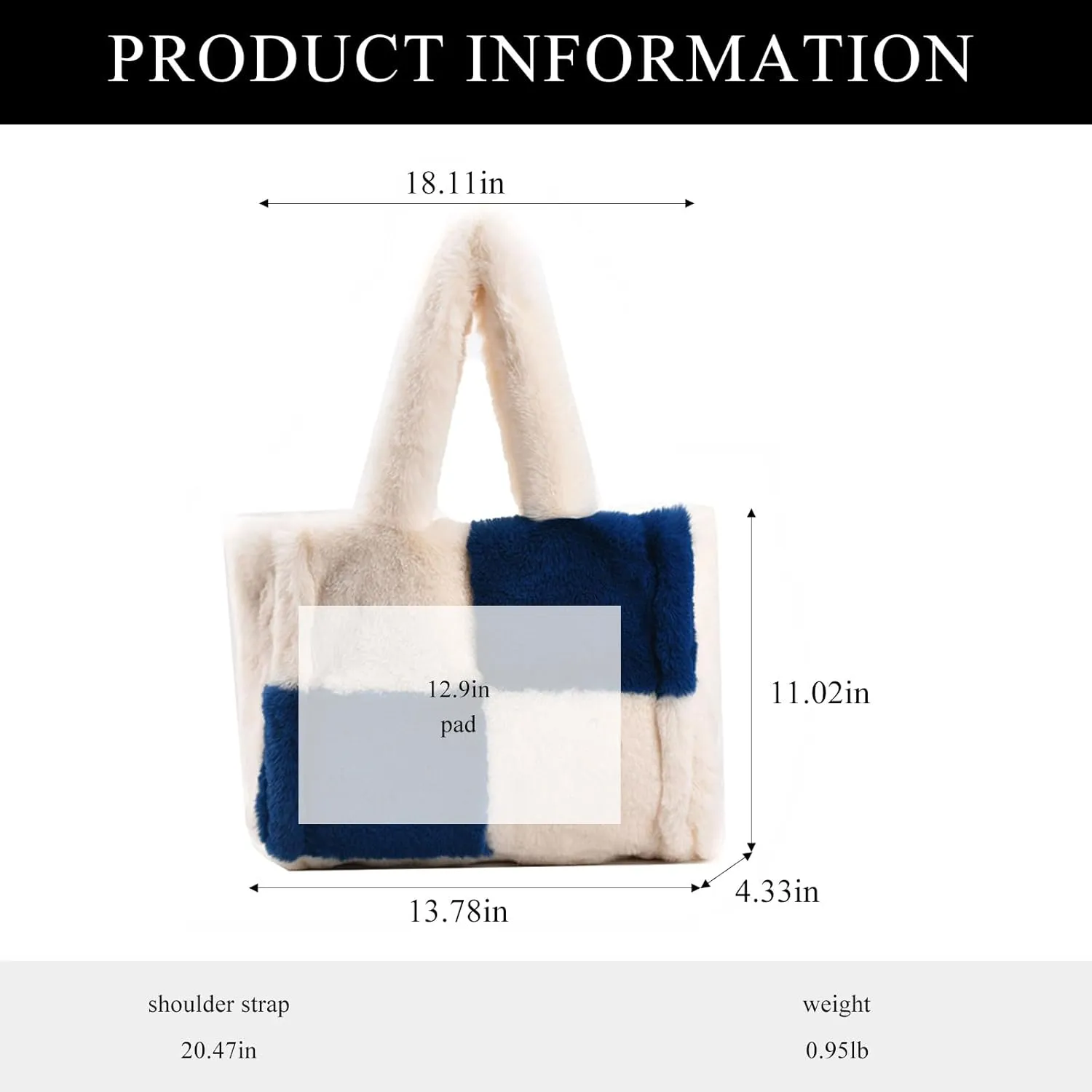 Fluffy Tote Bags Winter Furry Purse for Women Y2K Faux Fur Bag Fuzzy Shoulder Handbag