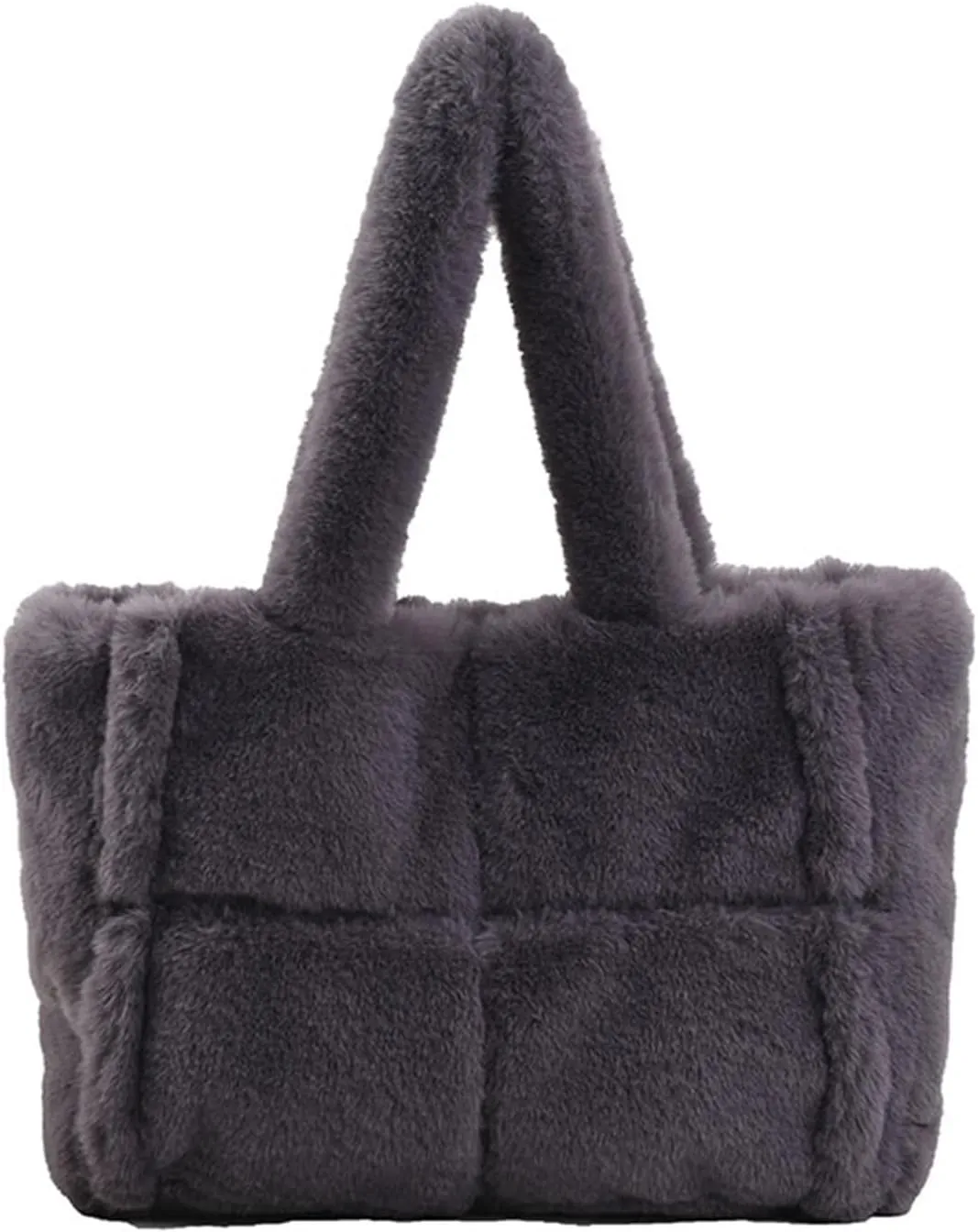 Fluffy Tote Bags Winter Furry Purse for Women Y2K Faux Fur Bag Fuzzy Shoulder Handbag