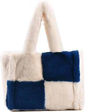 Fluffy Tote Bags Winter Furry Purse for Women Y2K Faux Fur Bag Fuzzy Shoulder Handbag
