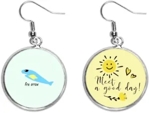 Fly Fish Rockets Art Deco Gift Fashion Ear Drop Sun Flower Earring Jewelry Fashion