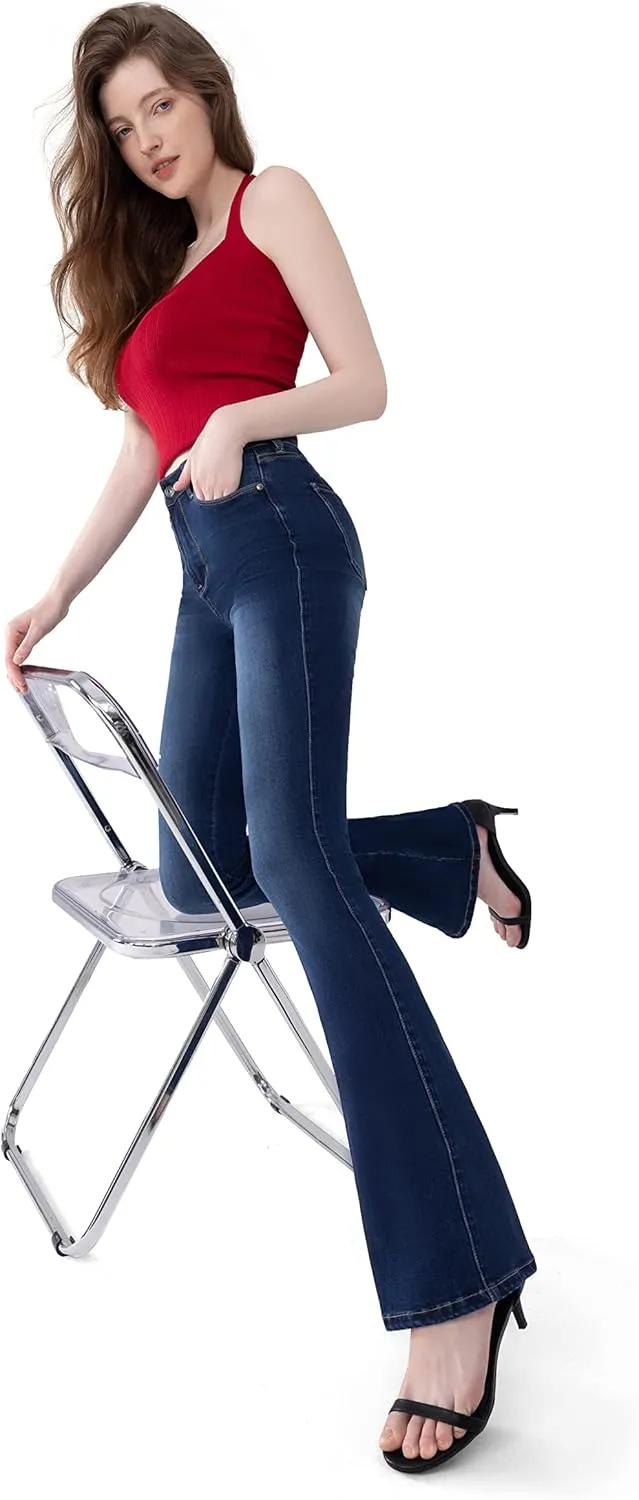 FLYING BANANA Women's Curvy Stretchy Bootcut Flare Denin Jeans