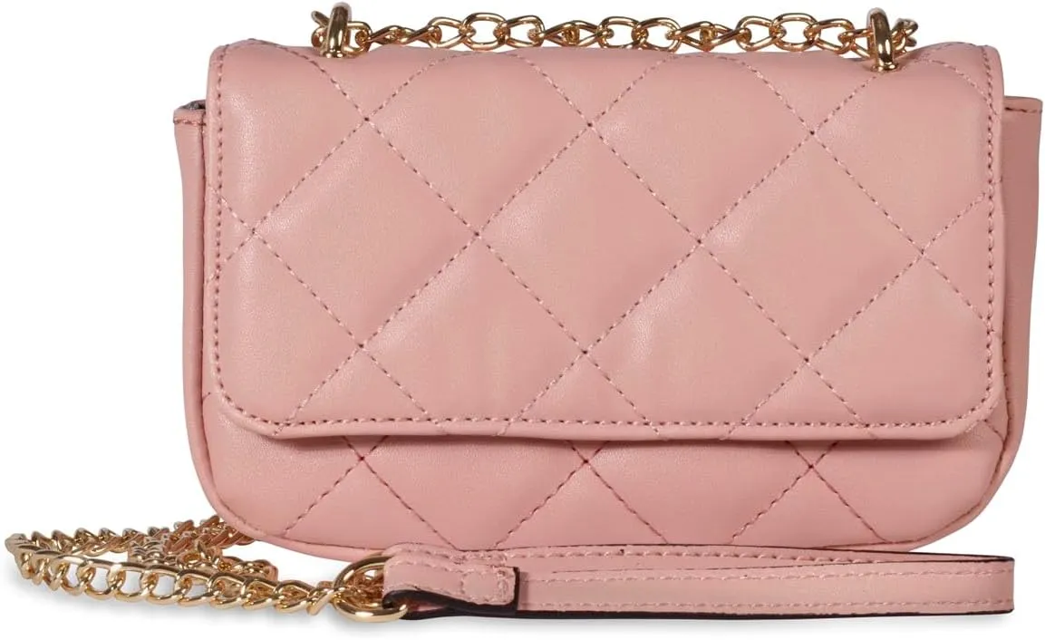 Forever 21 Women's Quilted Shoulder Flap With Adjustable Chain Crossbody